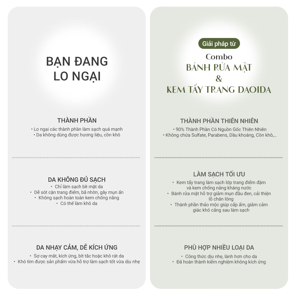 (QUÀ 200K) Combo Kem Tẩy Trang & Bánh Rửa Mặt Thảo Mộc