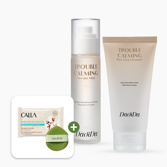 Bộ Đôi Bánh Rửa Mặt Gạo & Serum Mist Nhớt Thực Vật