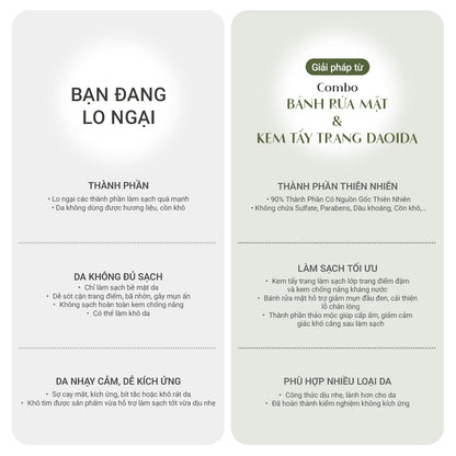 (QUÀ 200K) Combo Kem Tẩy Trang & Bánh Rửa Mặt Thảo Mộc