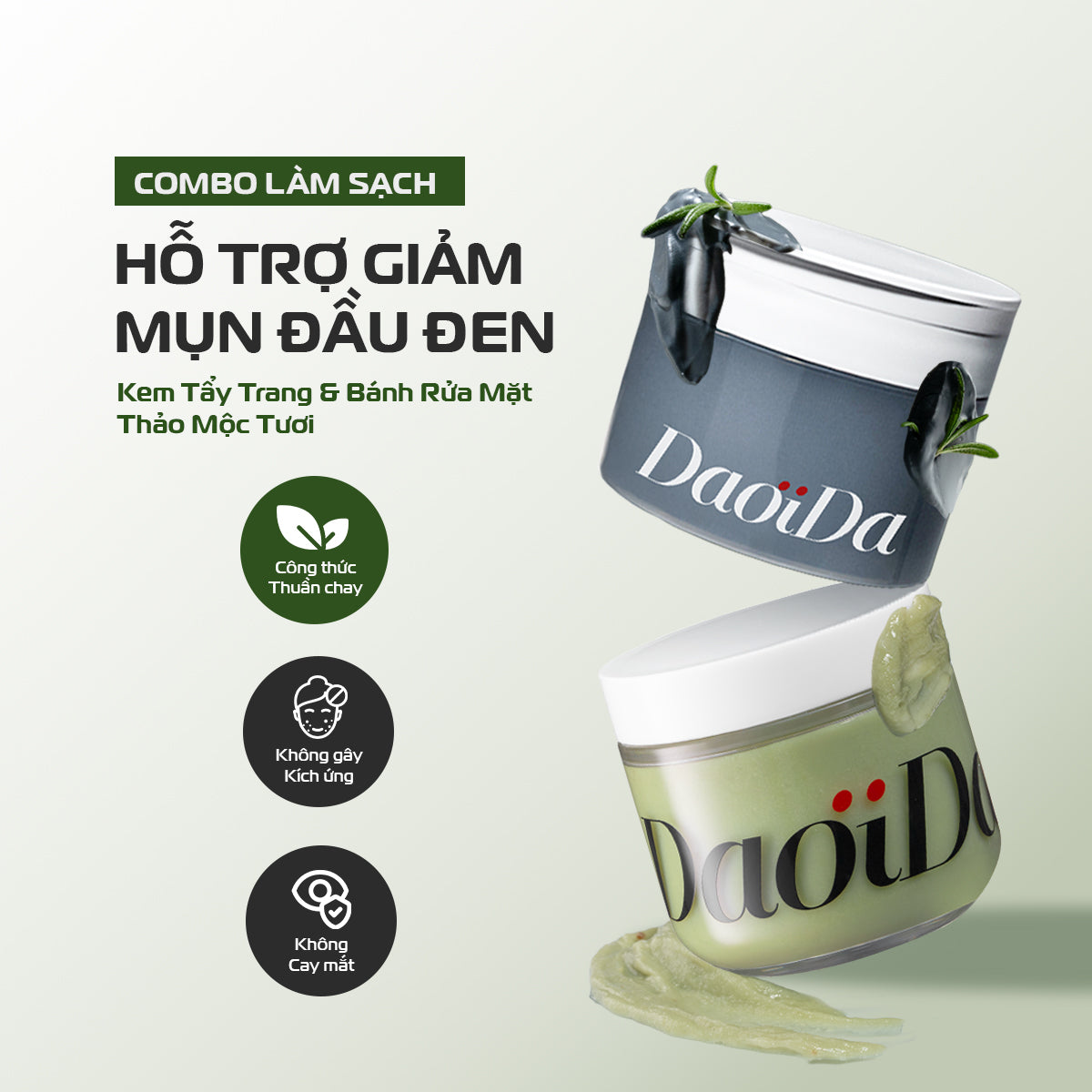 [QUÀ TẶNG FULLSIZE] Combo Kem Tẩy Trang Và Bánh Rửa Mặt