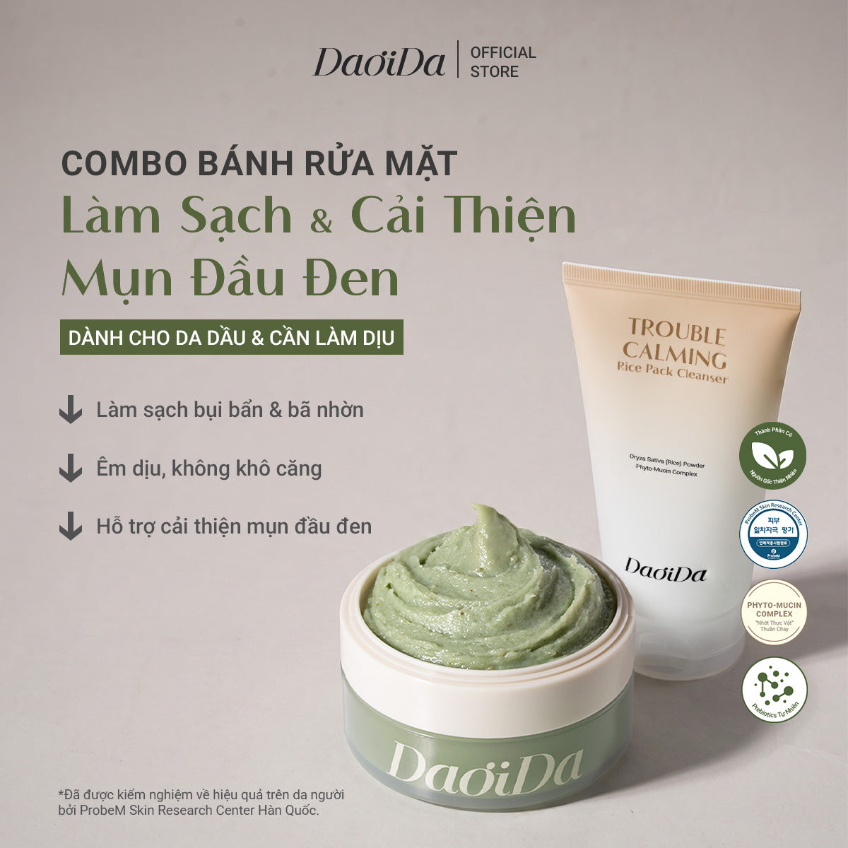 Bộ Đôi Bánh Rửa Mặt Thảo Mộc Tươi & Bánh Rửa Mặt Gạo