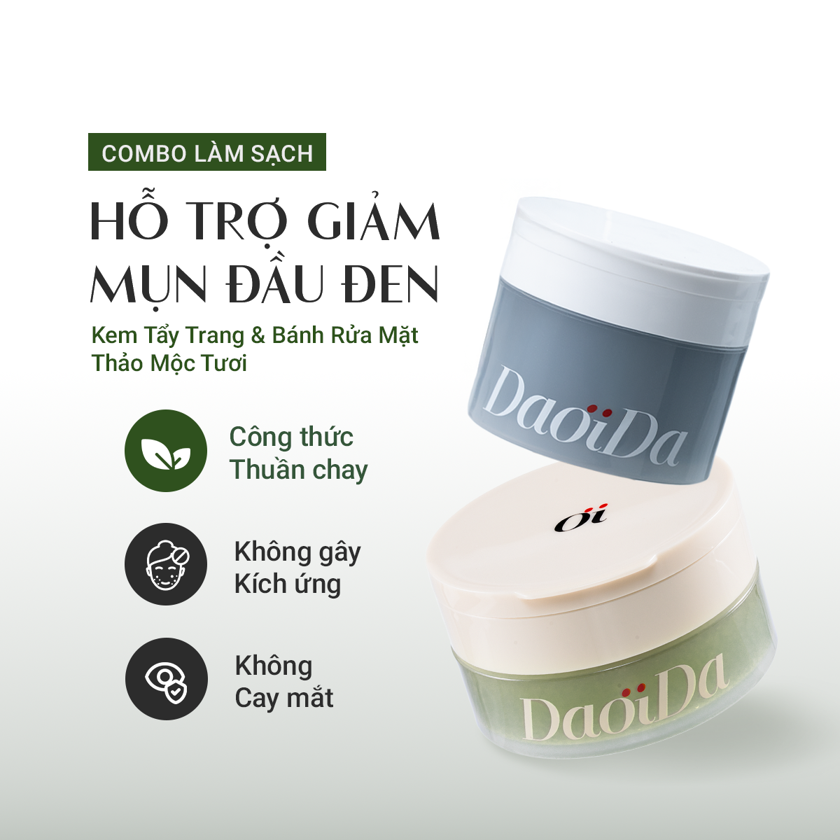 [QUÀ TẶNG FULLSIZE] Combo Kem Tẩy Trang Và Bánh Rửa Mặt