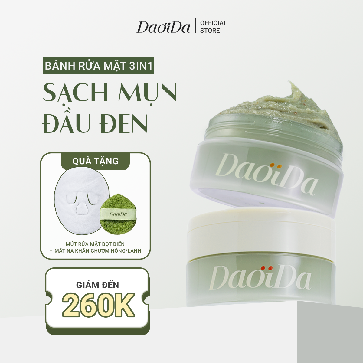 [MUA 2 TẶNG 2] Combo 2 Bánh Rửa Mặt Cải Thiện Mụn Đầu Đen