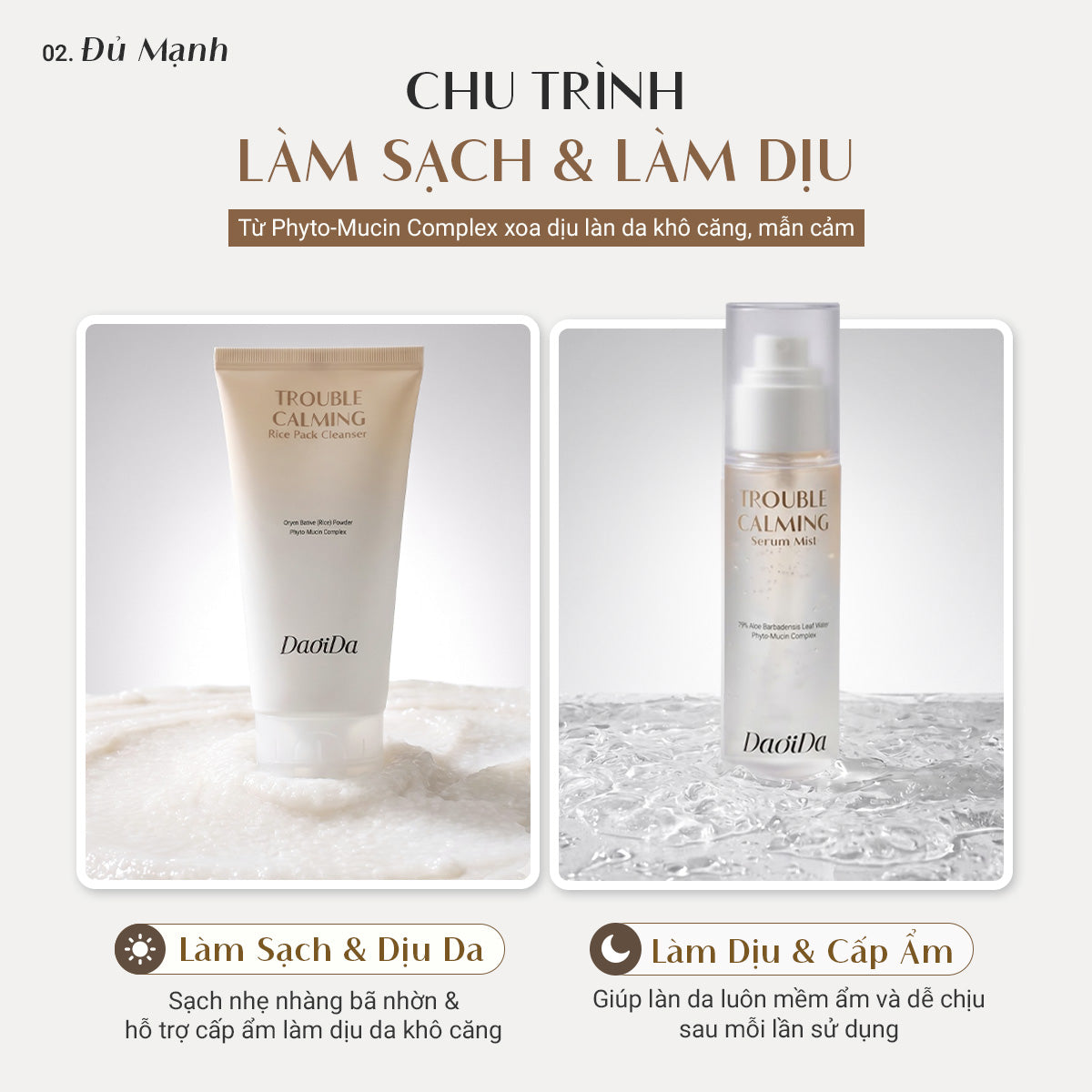 Bộ Đôi Bánh Rửa Mặt Gạo & Serum Mist Nhớt Thực Vật