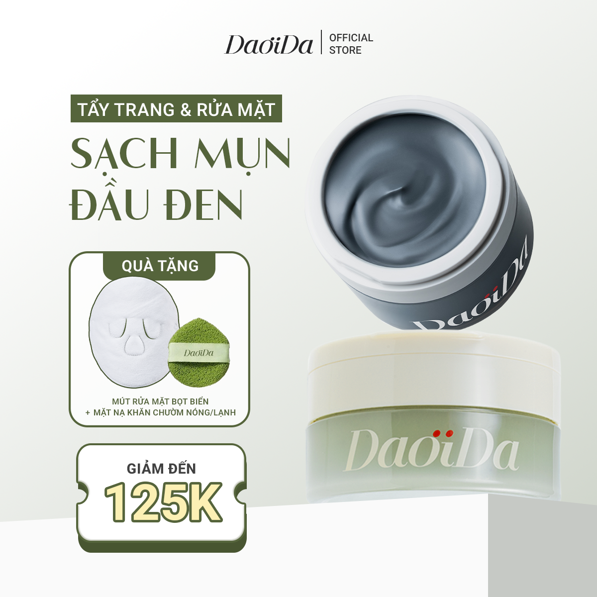 [MUA 2 TẶNG 2] Combo Kem Tẩy Trang Detox Than Tre & Bánh Rửa Mặt Thảo Mộc Tươi