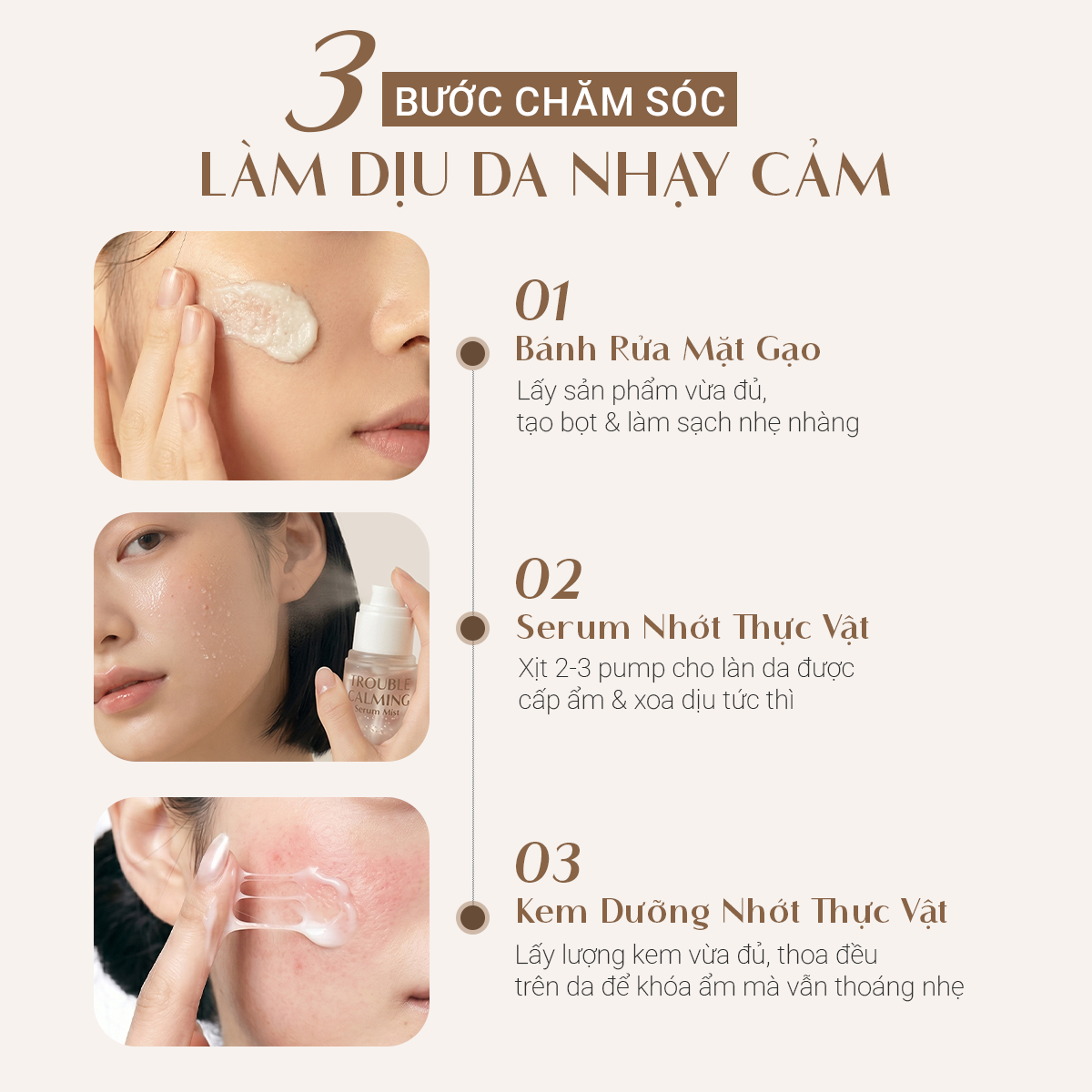 Bộ 3 cấp ẩm & làm dịu da Trouble Calming DaoiDa