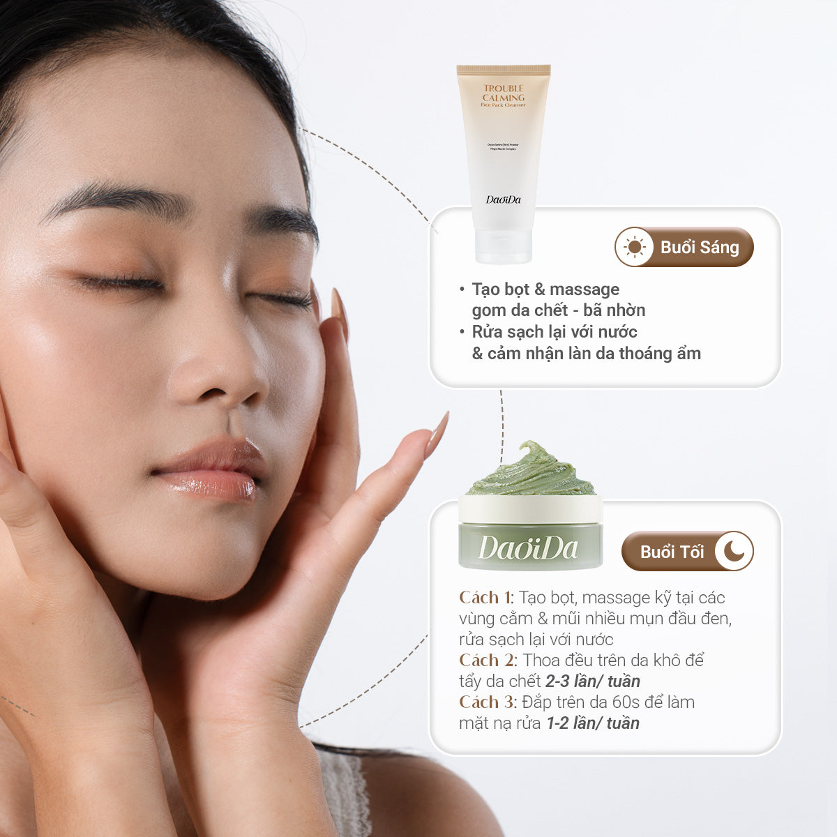 Bộ Đôi Bánh Rửa Mặt Thảo Mộc Tươi & Bánh Rửa Mặt Gạo