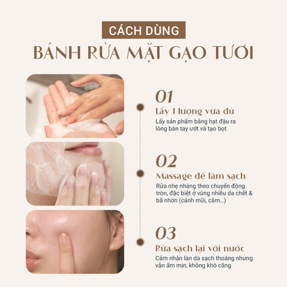 [MỚI] Bánh Rửa Mặt Gạo Dành Cho Da Nhạy Cảm