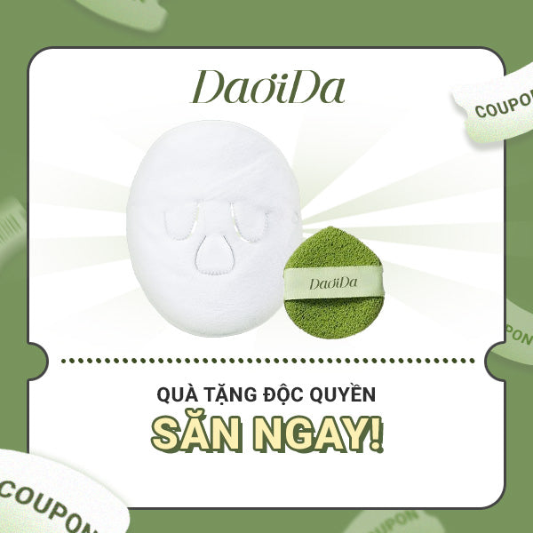 (Quà tặng không bán) Mặt Nạ Khăn & Mút rửa mặt DAOIDA