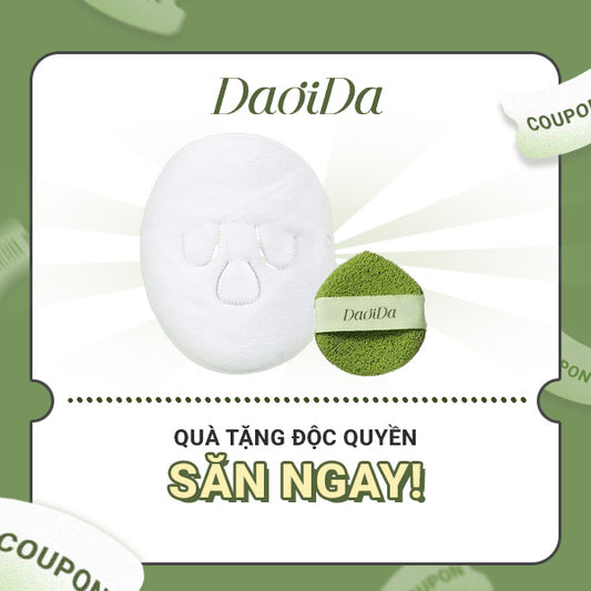 (Quà tặng không bán) Mặt Nạ Khăn & Mút rửa mặt DAOIDA